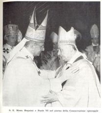 Papa Paolo VI e Mons. Bugnini il giorno dell'Ordinazione  Episcopale il 13 febb. '72